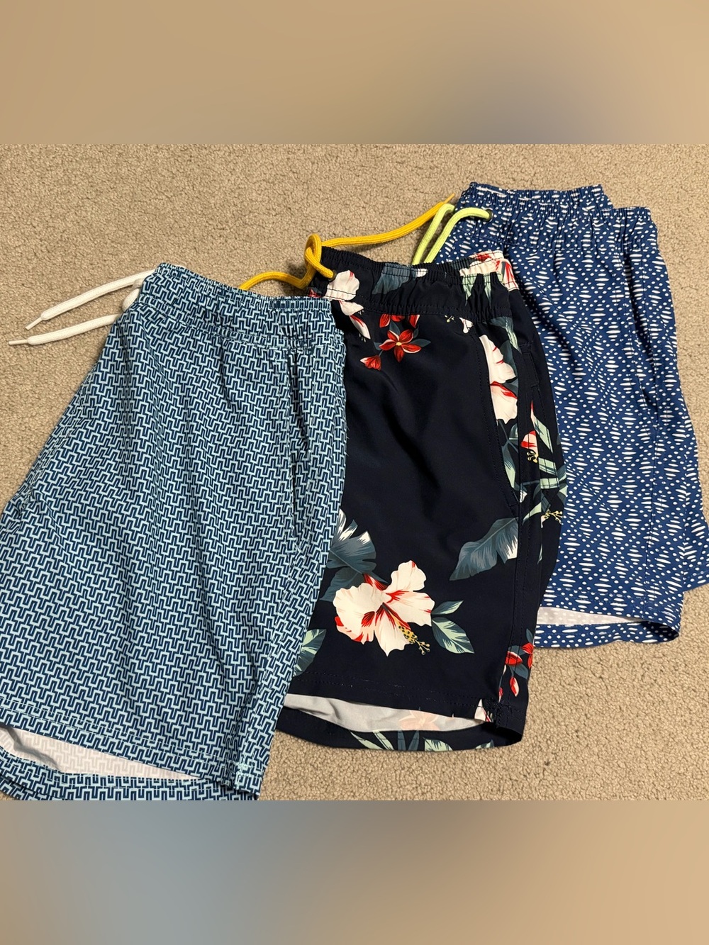 3 pairs of Men’s J Crew Swim Trunks Shorts Size Small